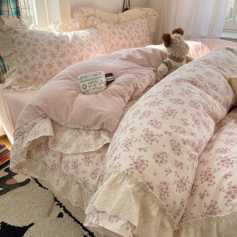 Silk Sheet Set - Yeni Antik İpek Dantel Dört Parçalı