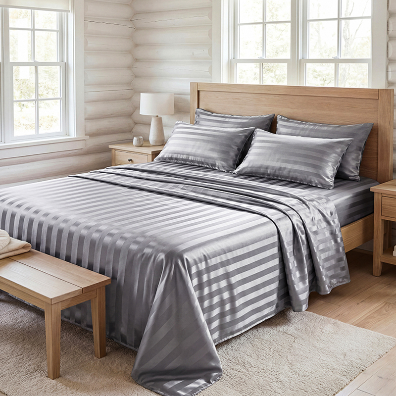 Kırışmaz Çizgili Saten Çarşaf  - Silk Sheet Set incelemesi ve fiyatı